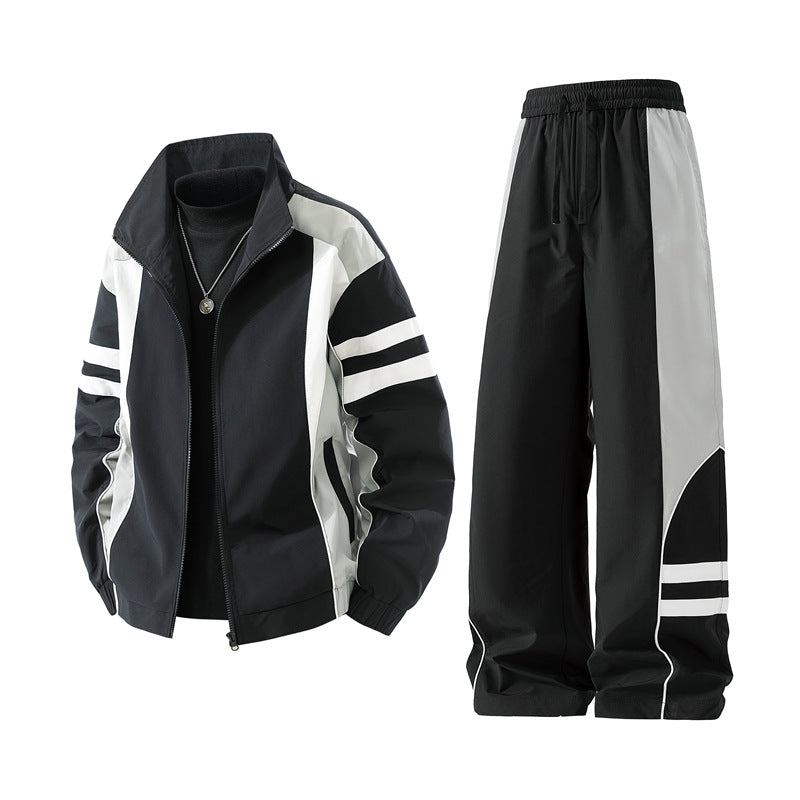 Herren Trainingsanzug Sportlich Atmungsaktiv mit Taschen