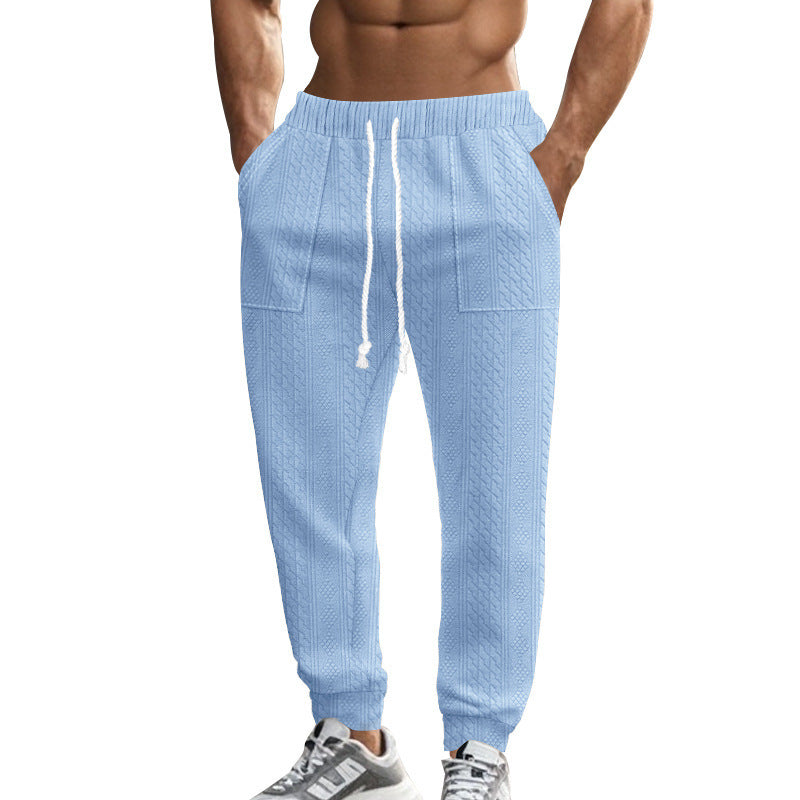 Herren Freizeithose Modern Strickdesign Schwarz