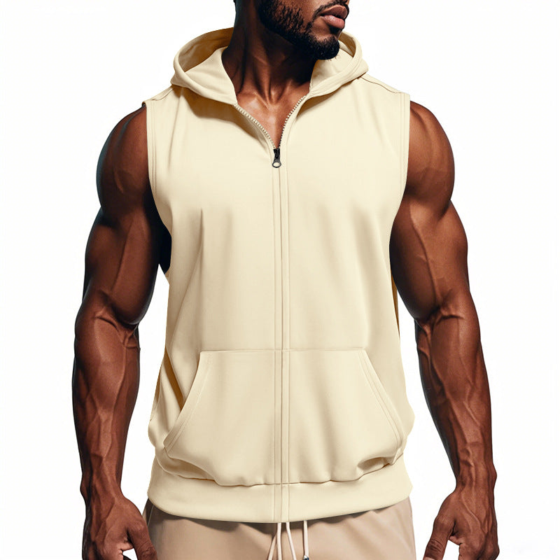 Herren Trainingsjacke Ärmellos Funktionell Mit Taschen Reißverschluss