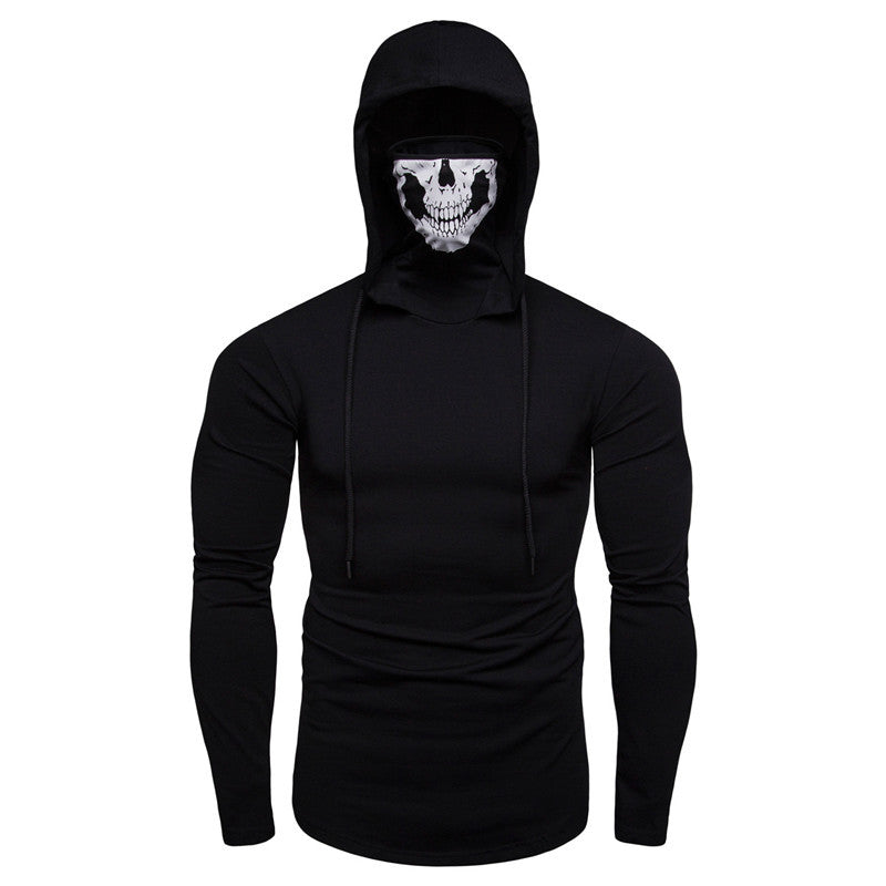 Herren Kapuzenpullover Totenkopf Design Schwarz Modern