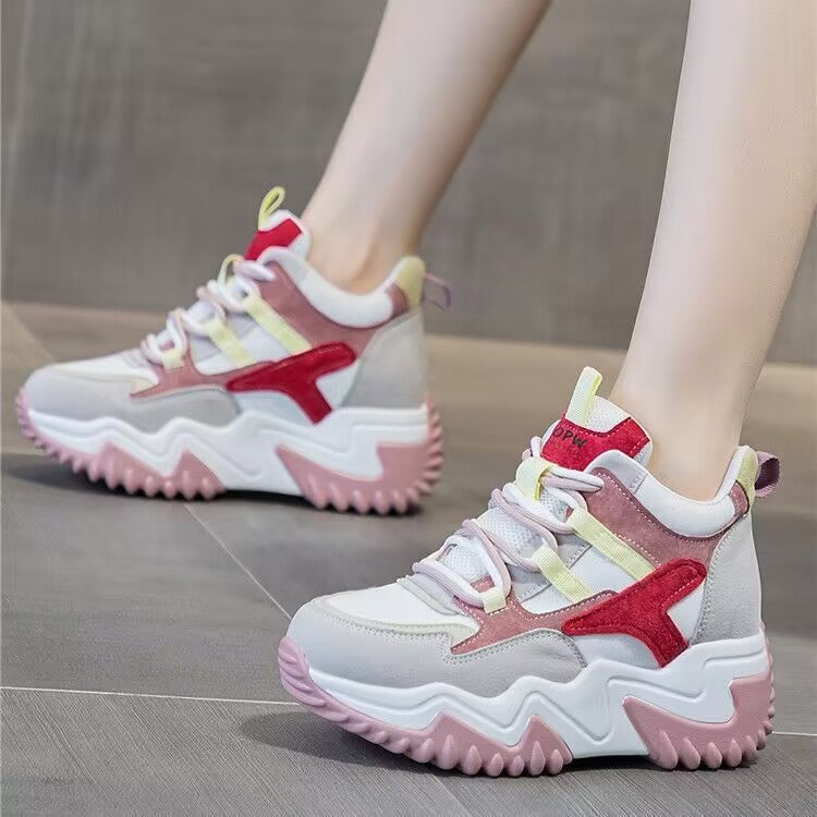 Damen Sneaker Chunky Bequem Atmungsaktiv Laufschuhe