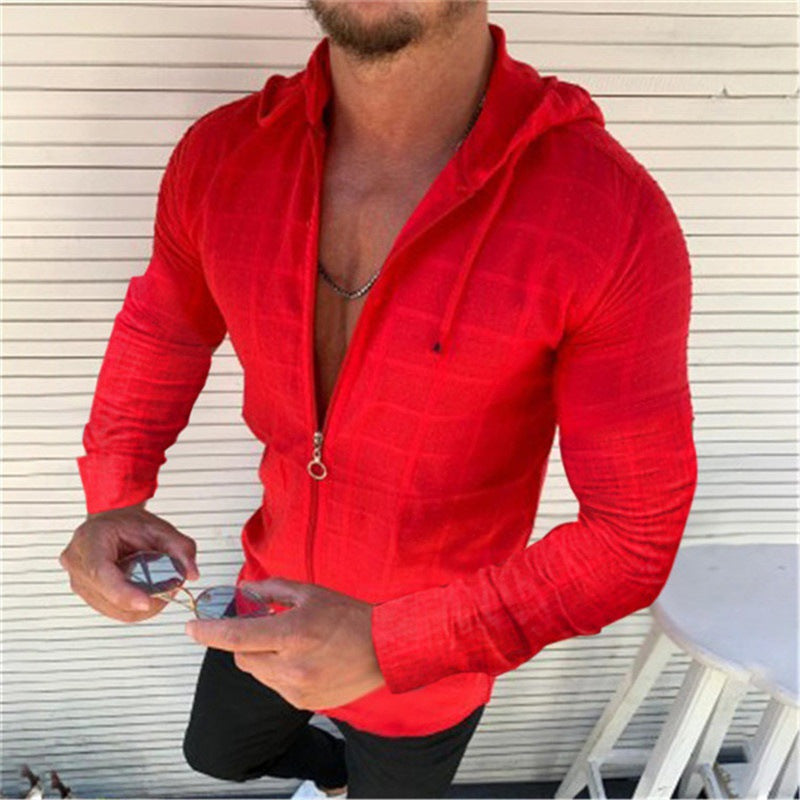 Herren Kapuzenoberteil Modern mit Reißverschluss und Trend Design