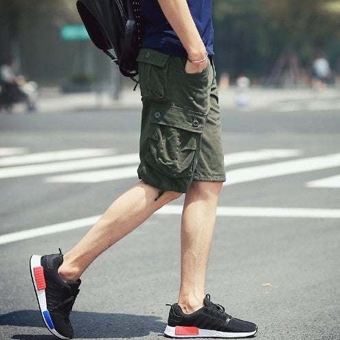 Herren Cargo Shorts Bequem Elastisch Vieltaschig