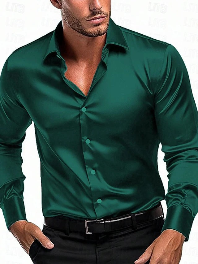 Elegantes Herren-Hemd mit klassischem Kragen Seide