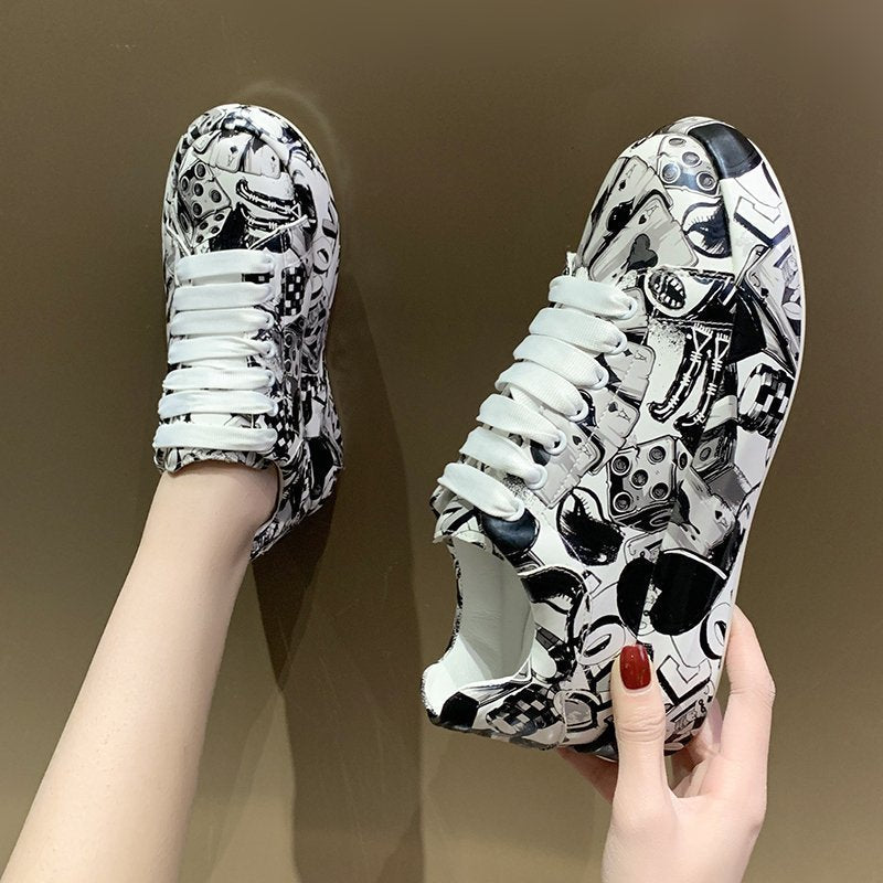 Damen Sneaker Bunt Comic Design Rutschfest