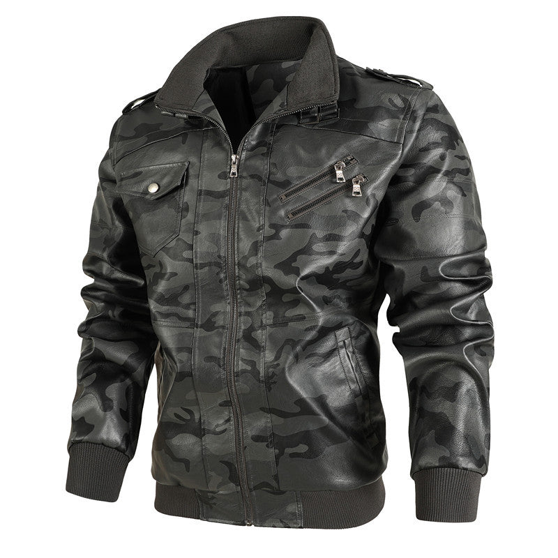 Herren Camouflage Jacke mit Reißverschlusstaschen Outdoor