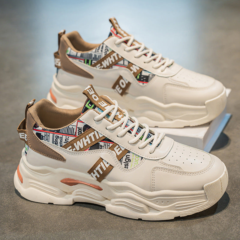 Damen Sneaker Chunky Bequem Trendig Weiße Turnschuhe