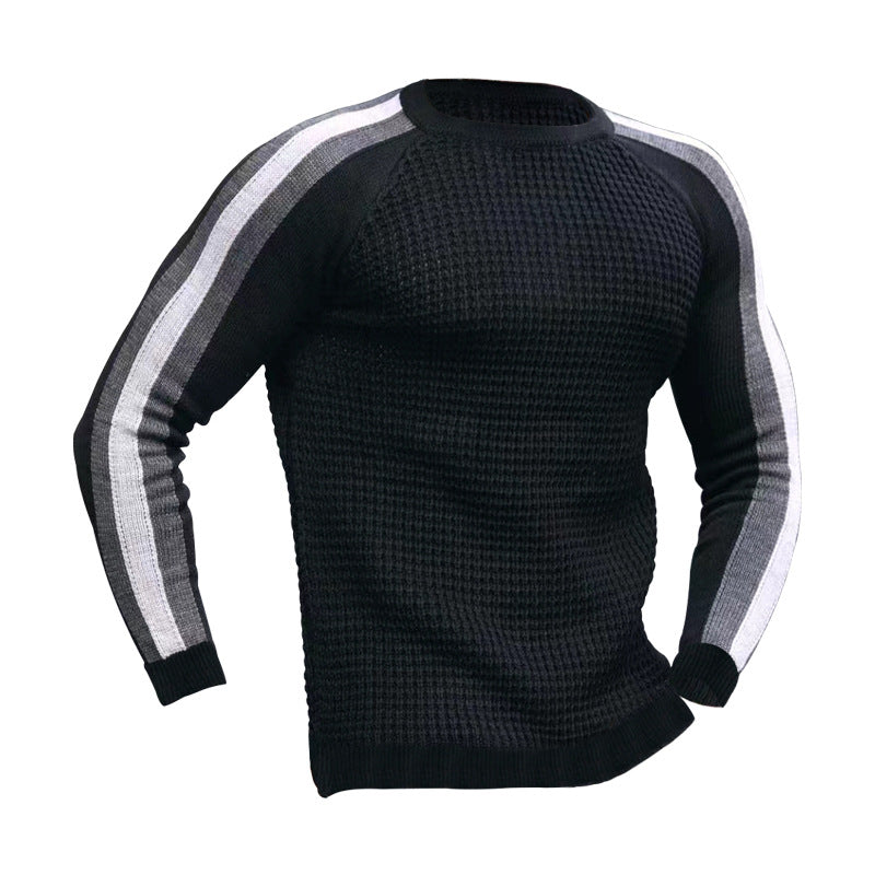 Herren Strickpullover Modern mit Kontraststreifen Trendig