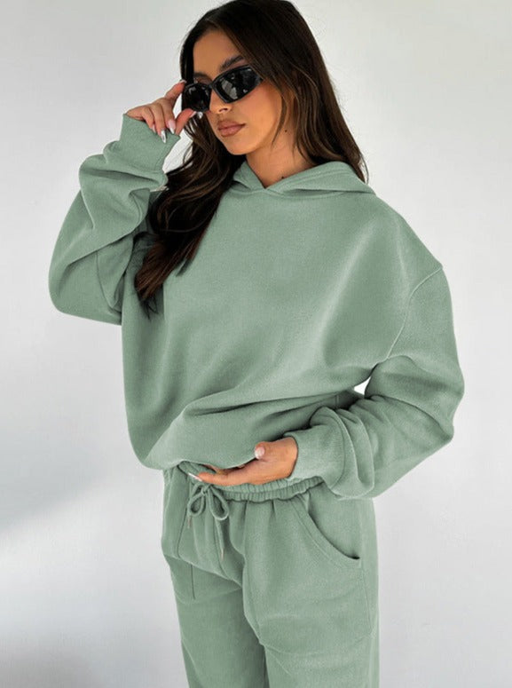 Kuscheliges Hoodie Jogger Set Damen Weich