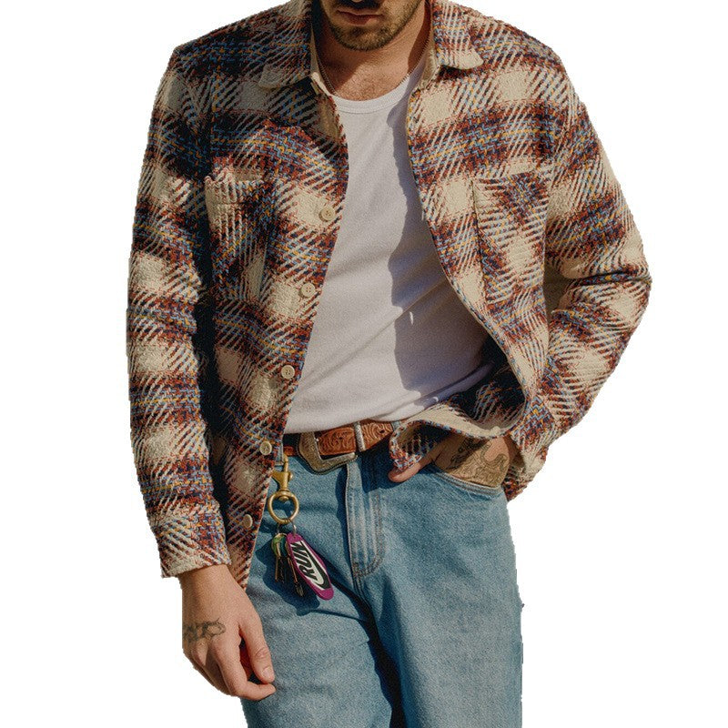 Herren Flanellhemd Kariert Mit Brusttaschen Modern