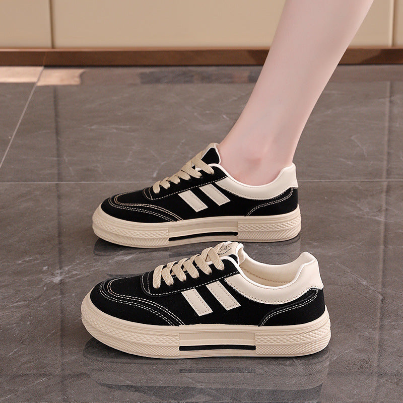 Damen Sneaker Sportlich Bequem Laufsohle Weiß