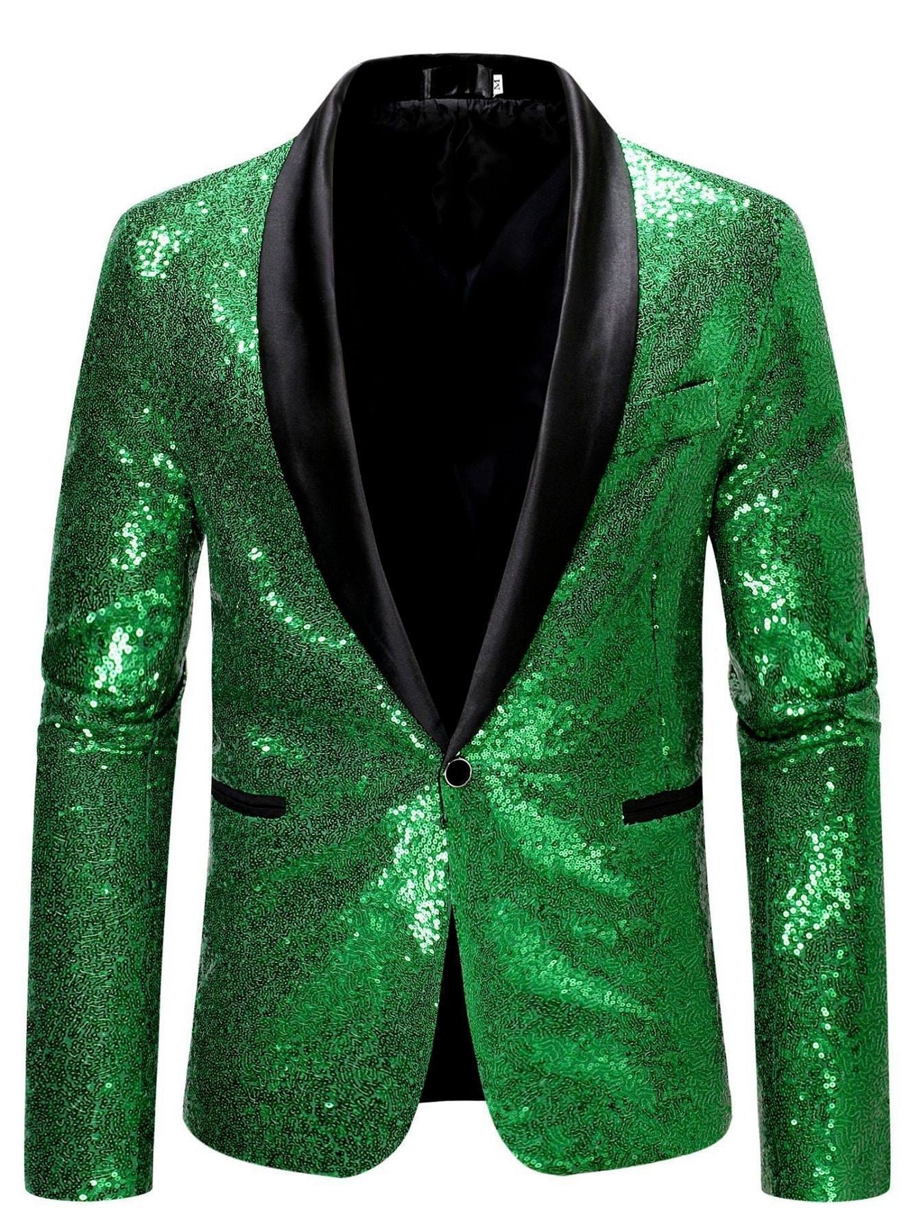 Glitzerndes Herren Sakko Pailletten Anzug Jackett