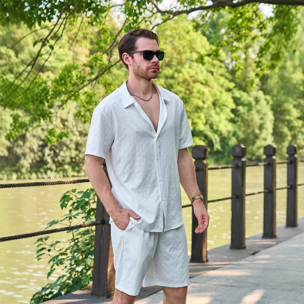 Herren Sommer Set Kurzarmshirt und Shorts Casual