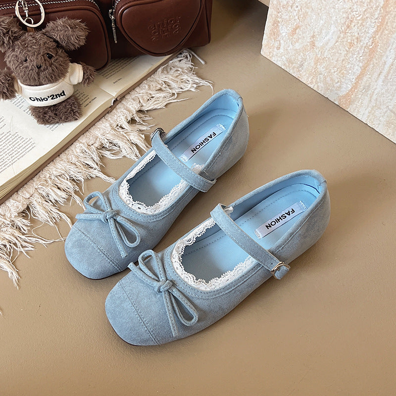 Damen Ballerinas mit Riemen und Spitze Elegant