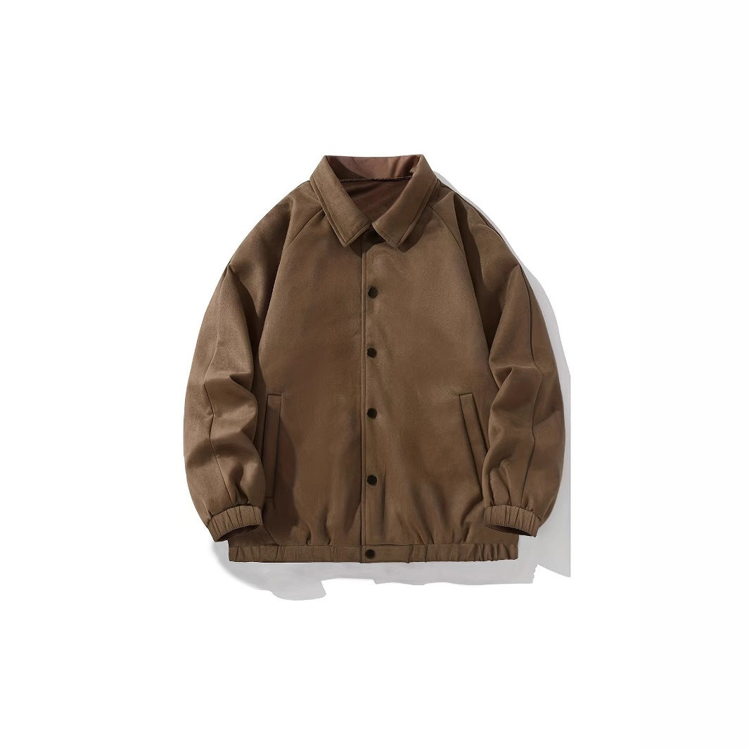 Herren Overshirt Jacke Bequem Softmaterial Druckknopf