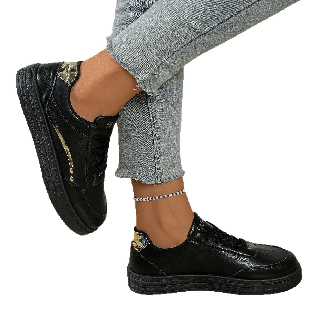 Damen Sneaker Metallisch Glitzernd Heidi Style
