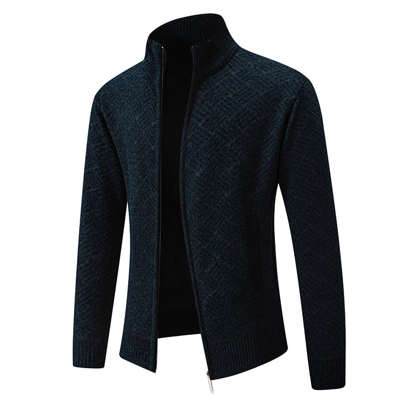 Herren Strickjacke Karomuster Modern Geschnürt