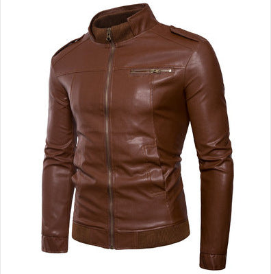 Herren Lederjacke Bikerstyle Modern Schwarz