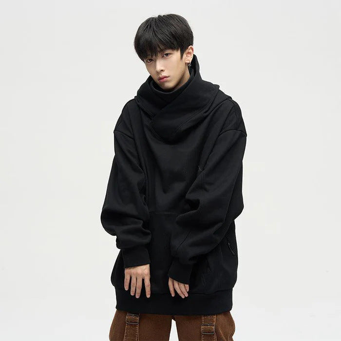 Damen Oversized Pullover Kapuzenpulli Hochkragen Großes Modell