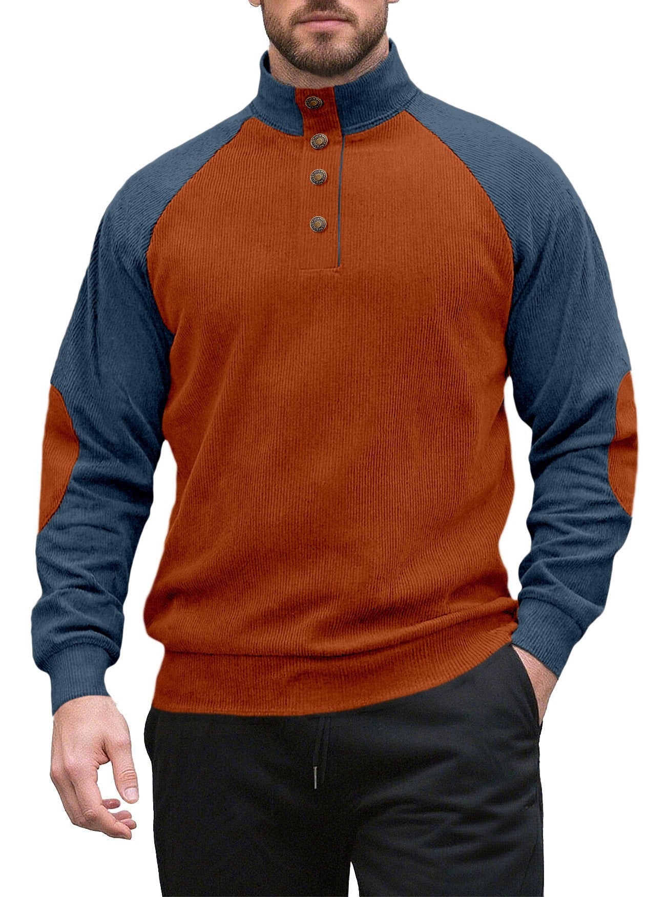 Herren Pullover Strick Modern mit Raglan Ärmeln