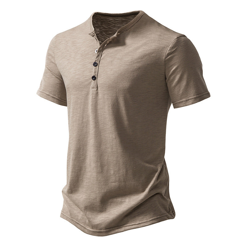 Herren Henley Shirt Kurzarm Atmungsaktiv Knopfleiste