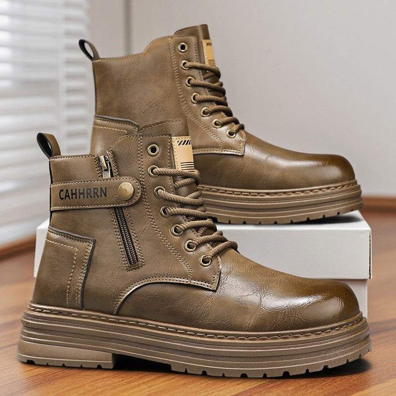 Damen Stiefeletten Robust Reißverschluss Modisch Schwarz