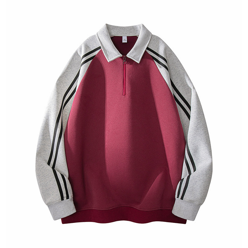 Herren Sweatshirt Sportlich Reißverschluss Stehkragen Modern