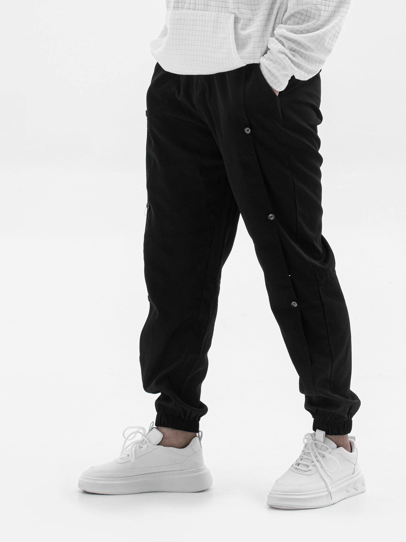 Herren Cargo-Hose Modern Elastisch Mit Knöpfen