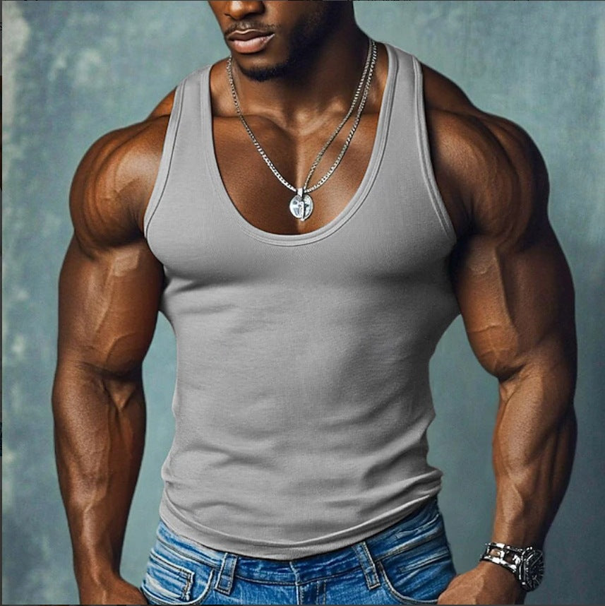 Herren Sportshirt Muscle Fit Breite Träger