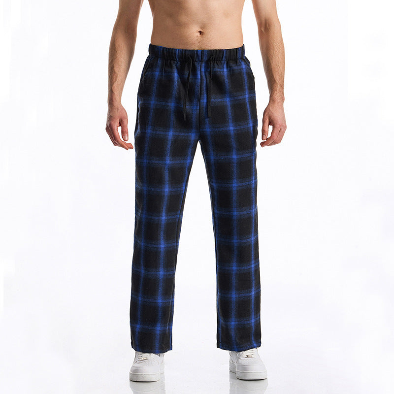 Bequeme Herrenhose Karomuster Freizeit Hose Modern