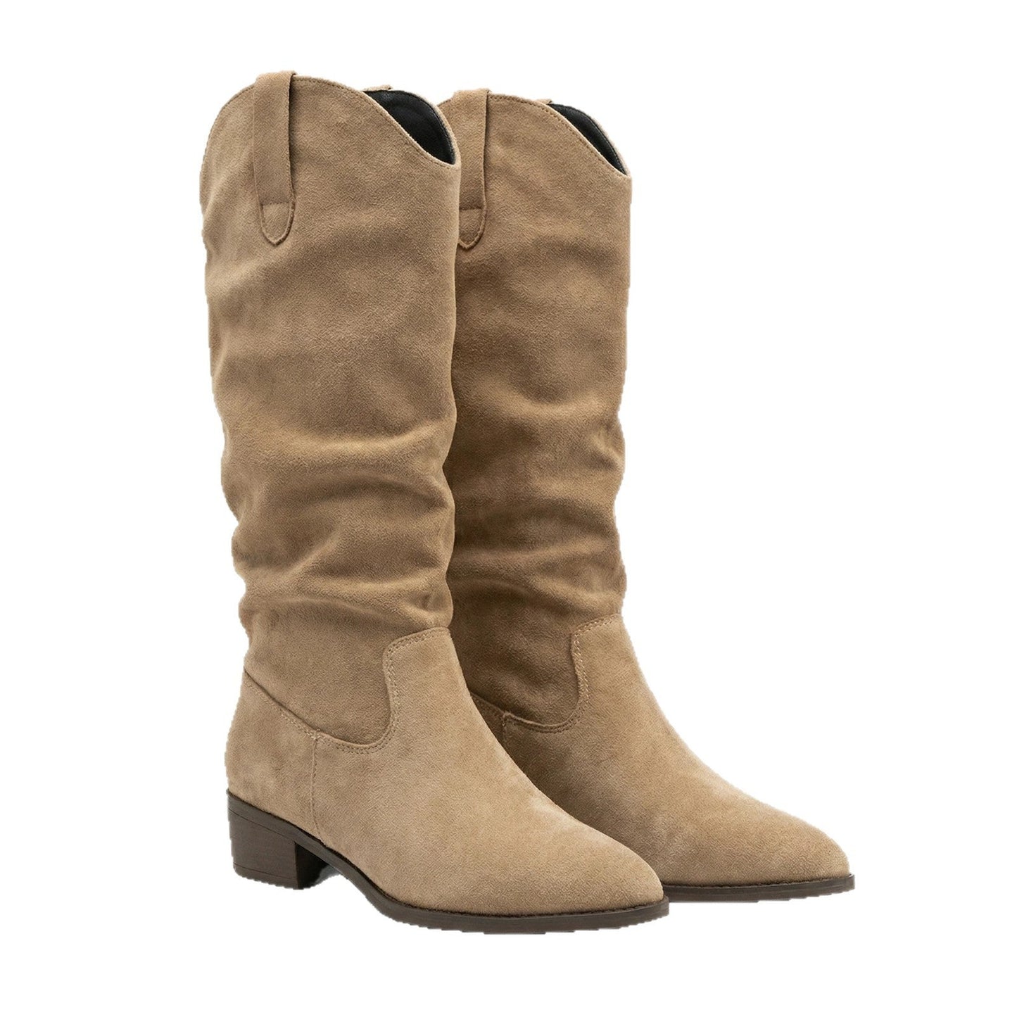 Damen Stiefel Gerafft Lässig Elegantes Design