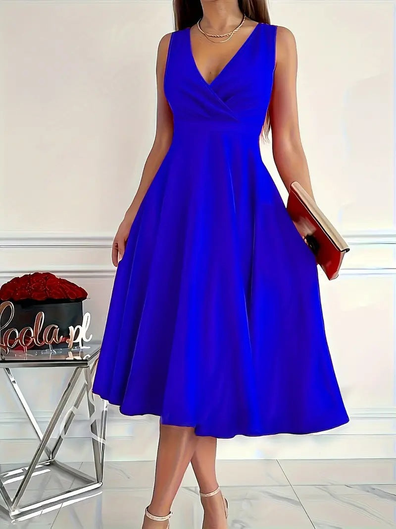 Elegantes Tankkleid Asymmetrisch Einfarbig Damenkleid