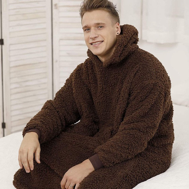 Herren Hoody Mantel Kuschelig Warm Winter
