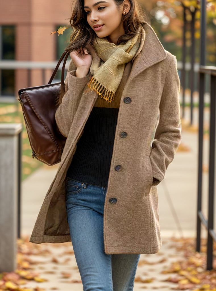 Damen Oversized Mantel Trendig Großstadt Chic