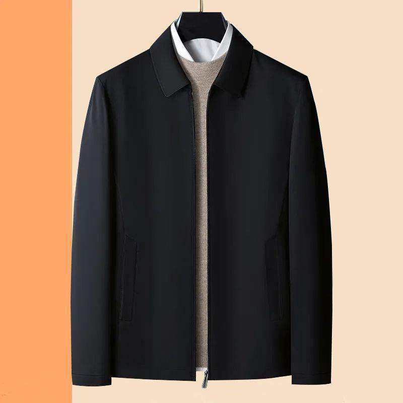 Herren Übergangsjacke Winddicht Elegant Schwarz