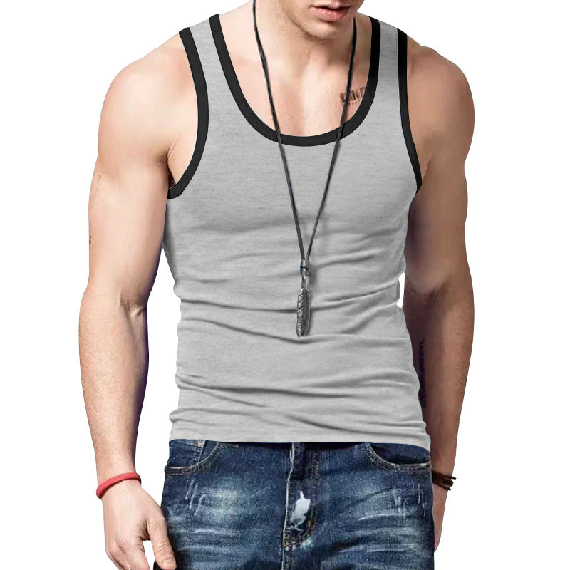 Herren Tanktop Sportlich Kontraststreifen Fitness