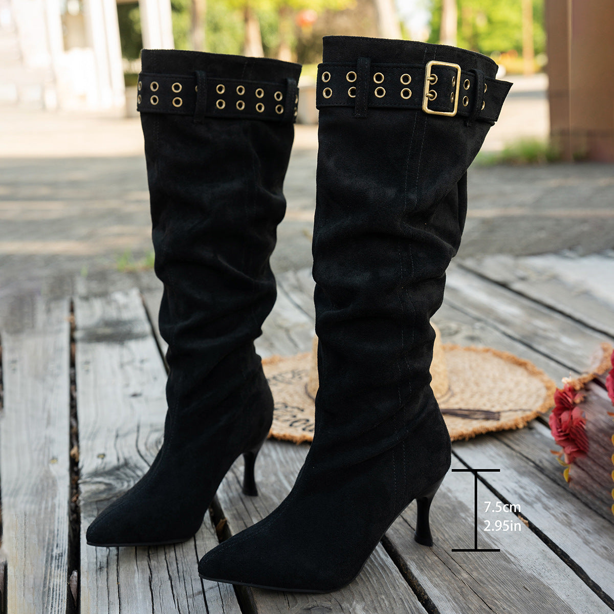 Damen Overknee Stiefel Hochwertig Modisch Schwarz