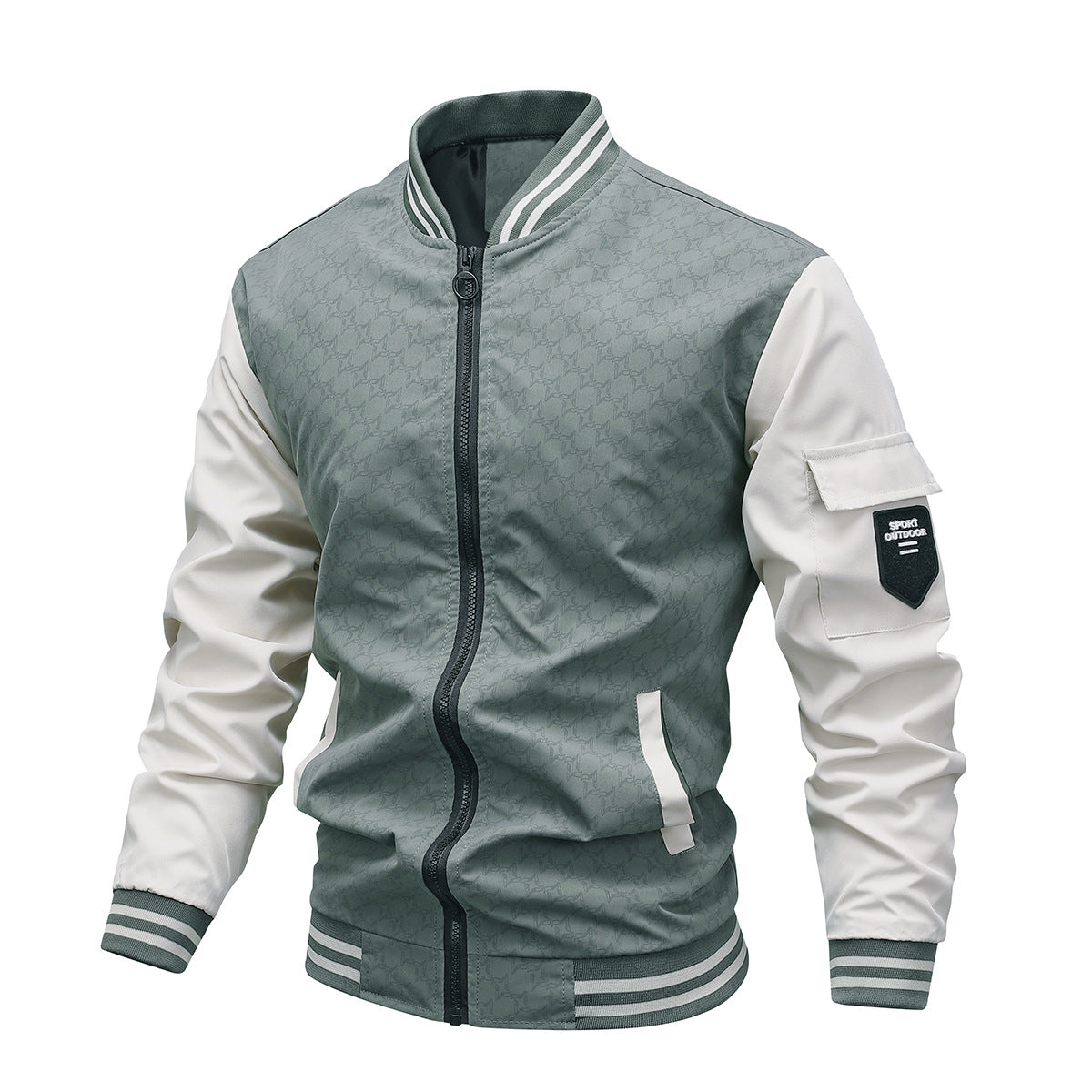 Herren Bomberjacke Modern Reflektierend Taschen