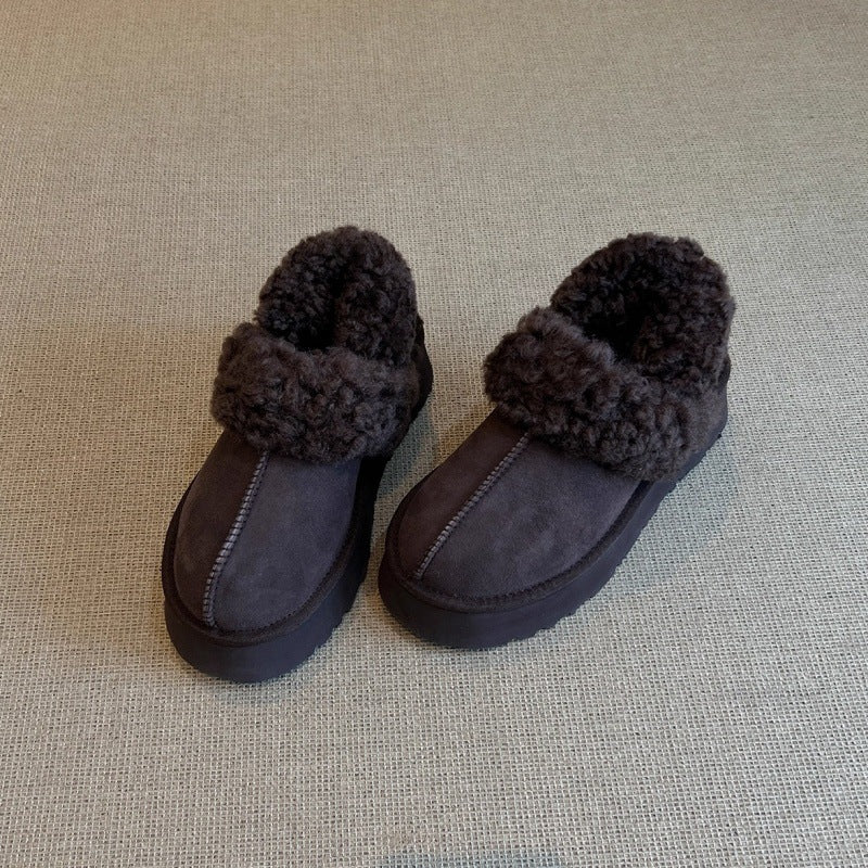 Damen Clogs Weich Fell Innenfutter Rutschfest