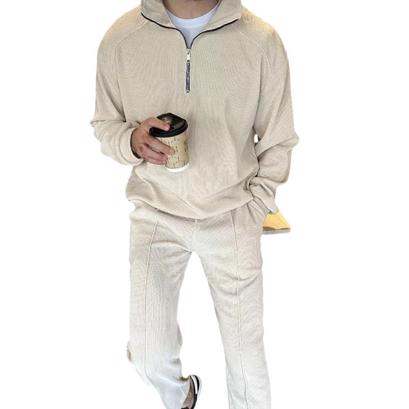 Herren Lounge-Set Pullover mit Reißverschluss und Jogginghose Bequem
