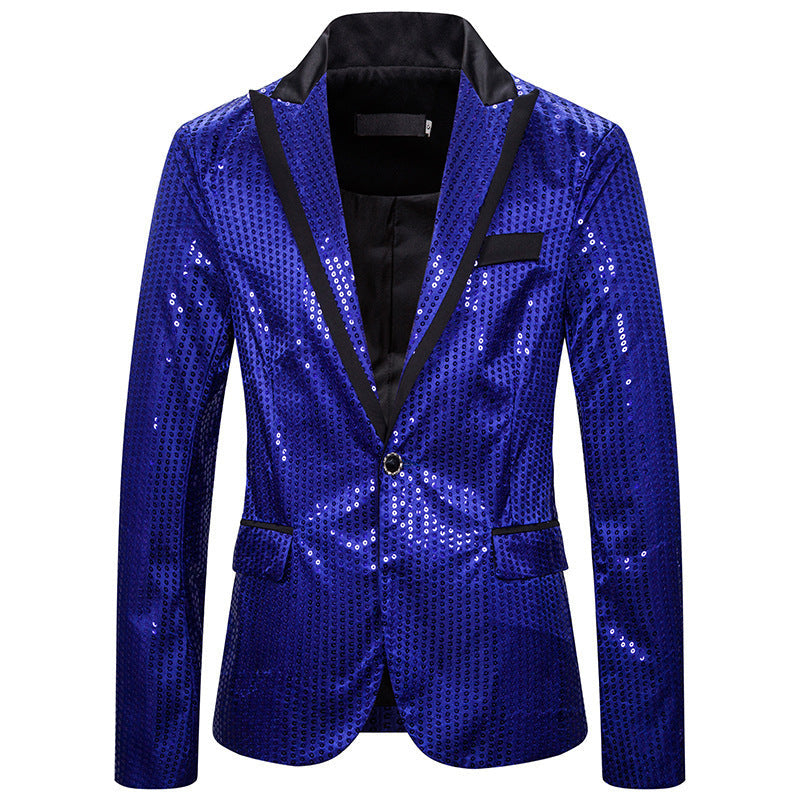 Herren Blazer Elegant Pailletten Modern Schnitt