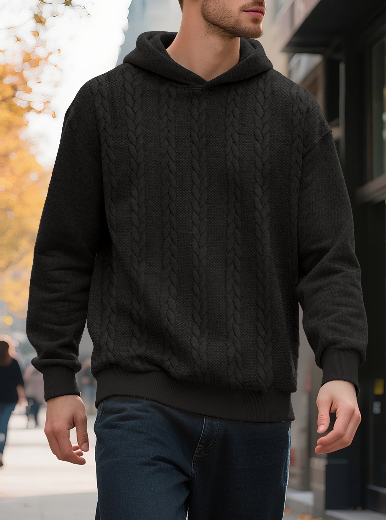 Herren Hoodie Strickmuster Modern Trendig