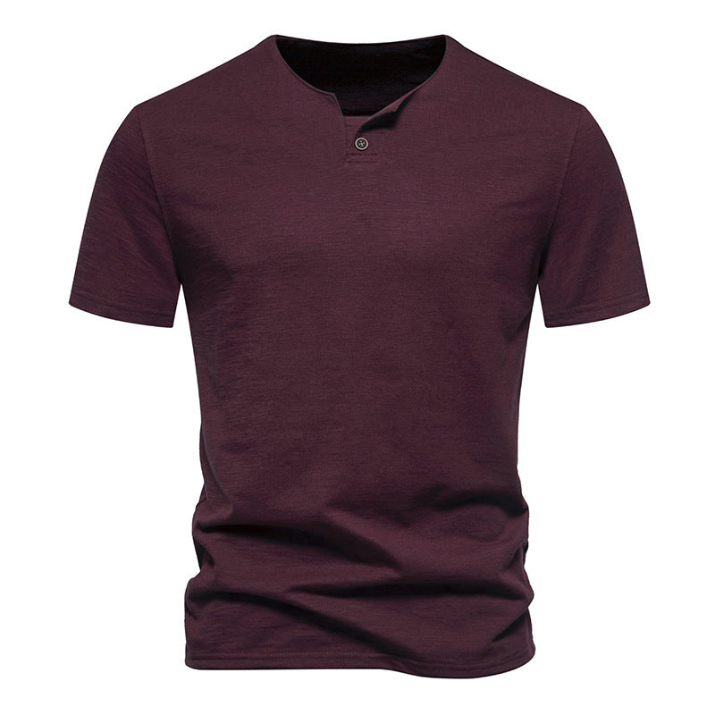 Herren Kurzarm-Shirt Moderner Stehkragen Baumwolle Berlin