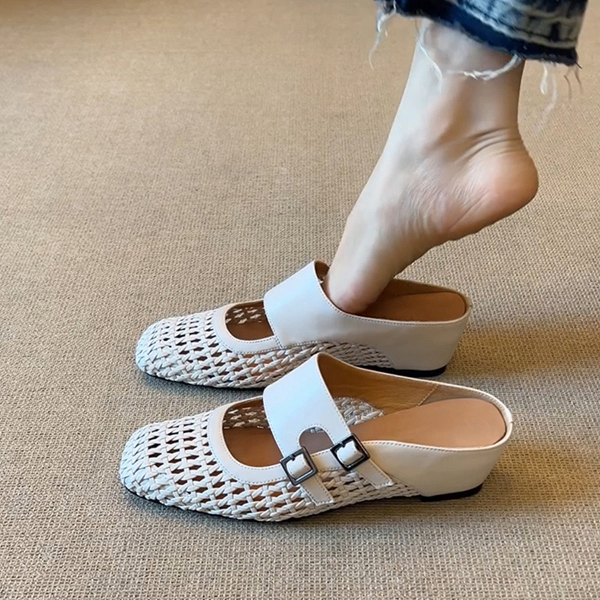 Damen Clogs atmungsaktiv mit Dekor-Schnallen Modern