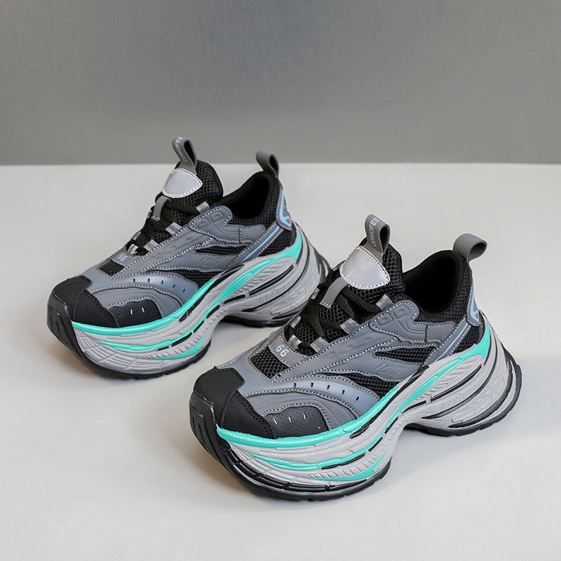 Damen Sneaker Sportlich Chunky Atmungsaktiv Laufsohle