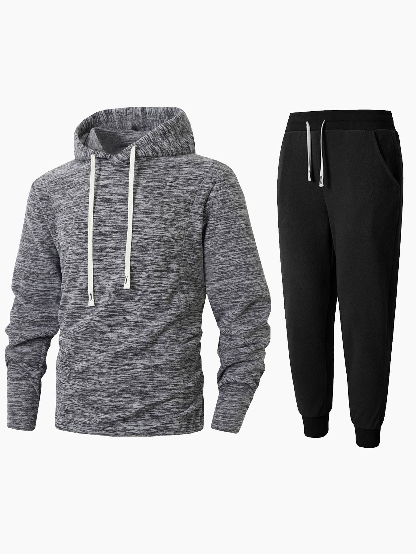 Herren Sportanzug Fleece Kapuzenpullover Jogginghose Set