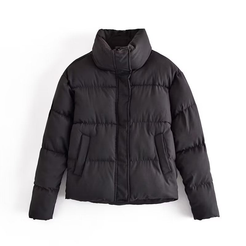 Damen Winterjacke Steppjacke Hochkragen Mit Taschen