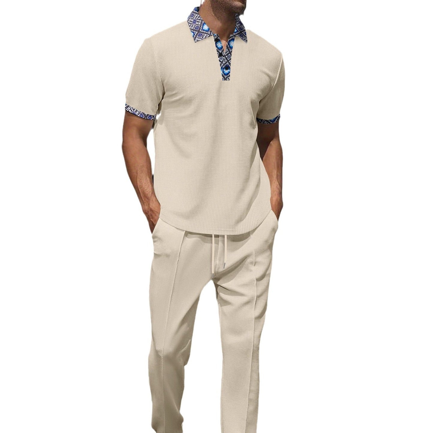 Herren Freizeit-Set Modern Stylisch mit Kragen
