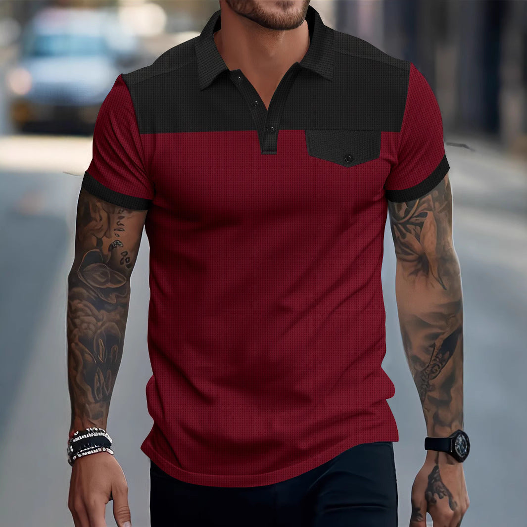 Herren Poloshirt Modern Blockdesign Slim Fit