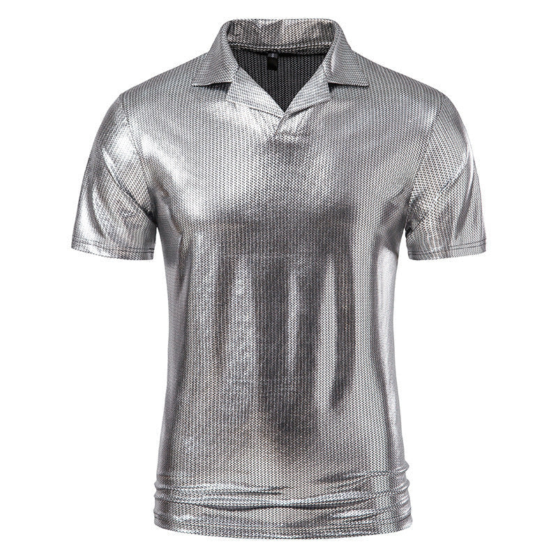 Herren Hemd Kurzarm Modern Glänzend Berlin Style